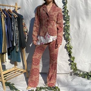 Vintage y2k floral pants suit